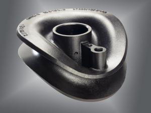 Freiheit der Formgebung am Beispiel Kurvenscheibe für einen Heuwender gefertigt in ausferritischen Gusseisen mit Kugelgraphit nach Zwischenstufenvergütung aus Eisenguss in kleinen und mittleren Stückzahlen